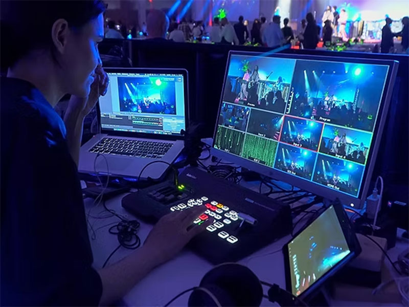 a girl monitoring live streaming event